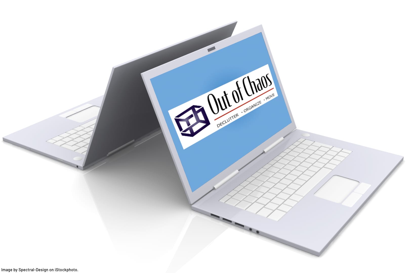 two laptop computers back to back representing computer tips for productivity